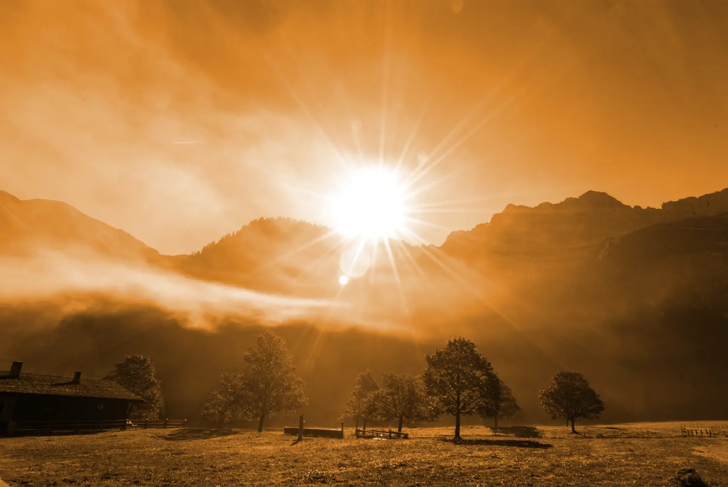 Bäume, Sonne und Berge von Achtsamkeitstraining